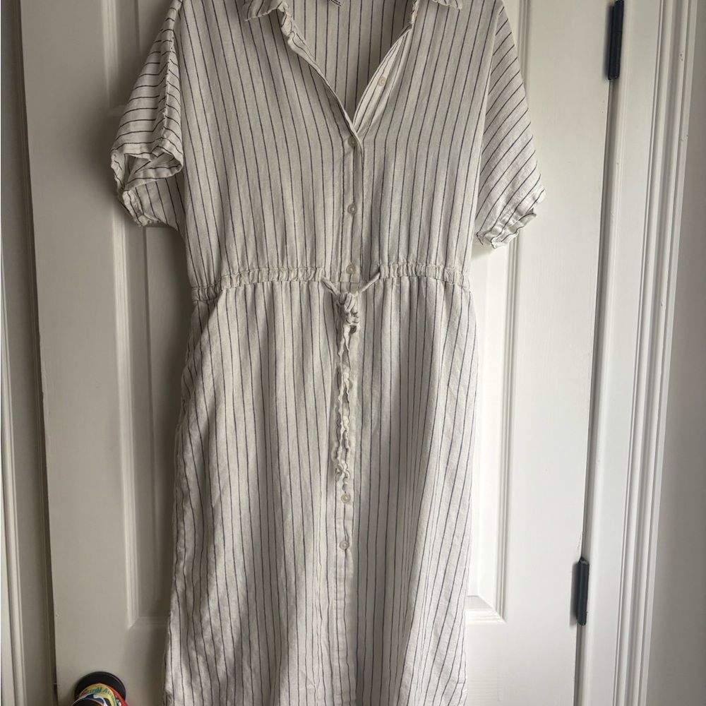 a new day White and Black Striped Midi Dress